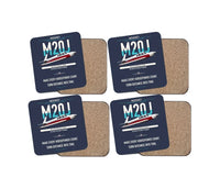 Thumbnail for Mooney M20J 201 design on navy blue 4 pieces set coaster