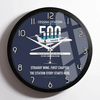 Thumbnail for Cessna Citation 500 - Citation I design on navy blue framed wall clock