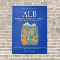 Thumbnail for Albany International Airport ALB - Canvas Framed - Blue
