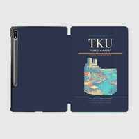 Thumbnail for Turku Airport (TKU) design on navy blue samsung tablet tablet case