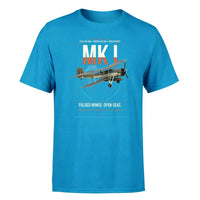 Thumbnail for Fairey Swordfish Mk I design on turquoise t-shirt, single-side print
