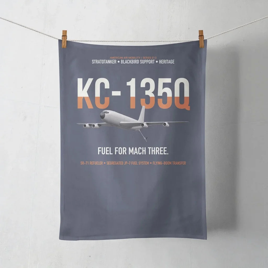 KC-135Q Blackbird Tanker design on navy blue towel