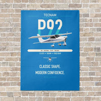 Thumbnail for Tecnam P92 Echo MkII vertical canvas print - no frame - turquoise background