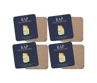 Thumbnail for Rapid City Regional Airport (RAP) design on navy blue 4 pieces set coaster