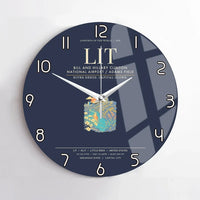 Thumbnail for Bill and Hillary Clinton National Airport - Adams Field Little Rock LIT Wall-Clock No-Frame - Navy Blue