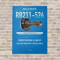 Thumbnail for RB211-524 vertical canvas print - no frame - turquoise background
