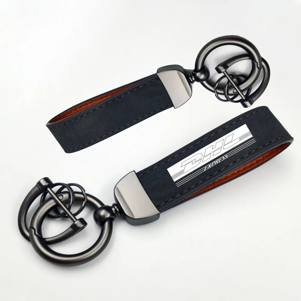 DHL Aviation Horseshoe Buckle key chain in black