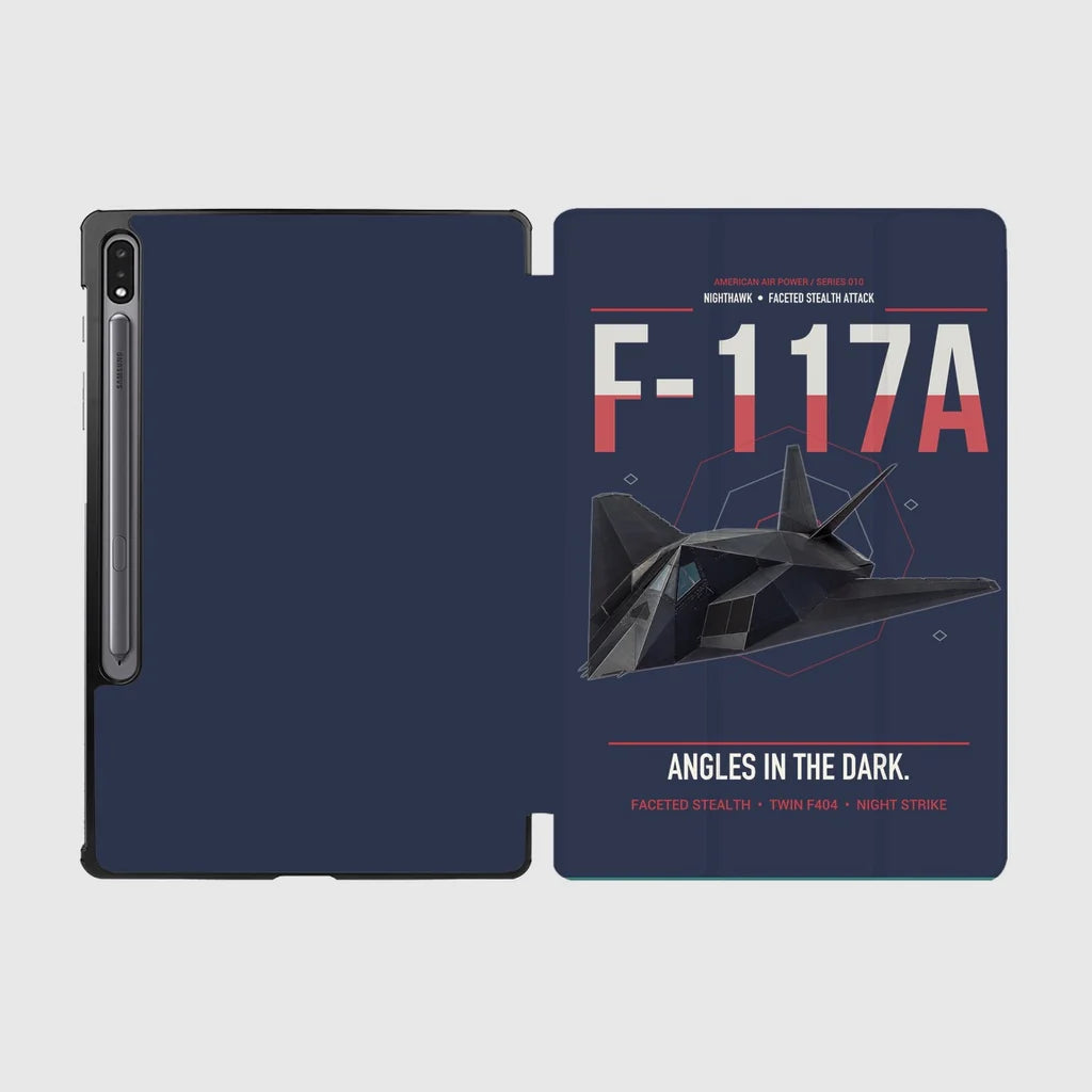 F-117A Nighthawk design on navy blue samsung tablet tablet case