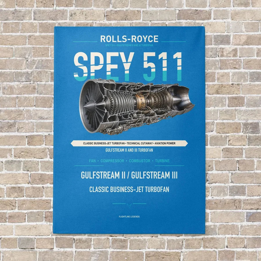 SPEY 511 vertical canvas print - no frame - turquoise background