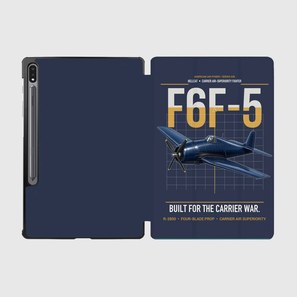 F6F-5 Hellcat design on navy blue samsung tablet tablet case