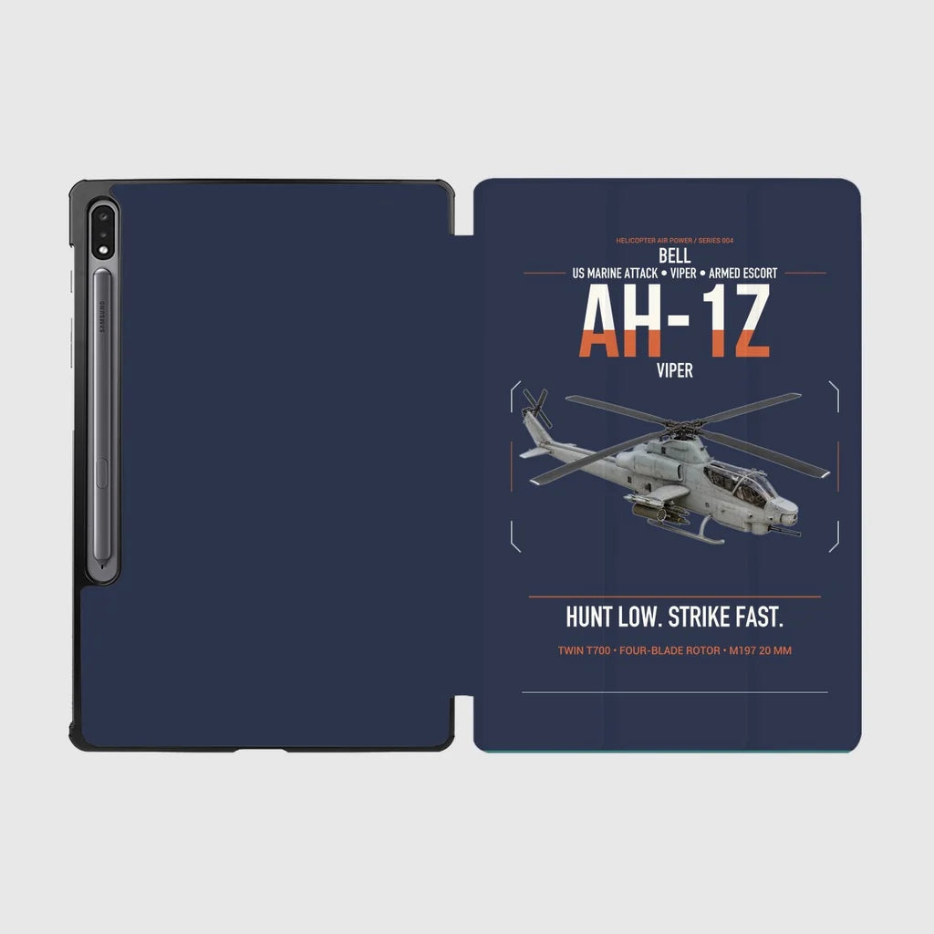 Bell AH-1Z Viper design on navy blue samsung tablet tablet case