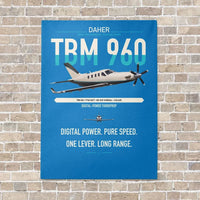 Thumbnail for Daher TBM 960 vertical canvas print - no frame - turquoise background