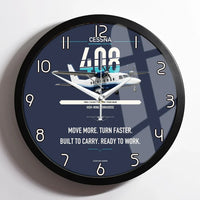 Thumbnail for Cessna 408 SkyCourier design on navy blue framed wall clock