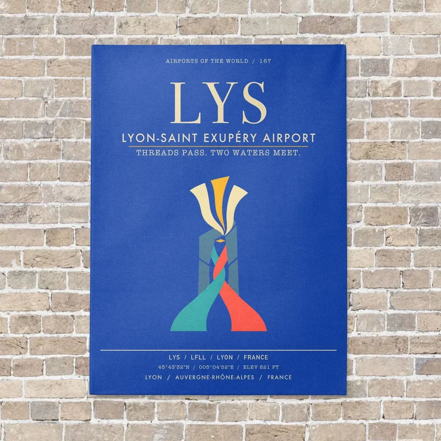 Lyon-Saint Exupery Airport LYS - Canvas Framed - Blue