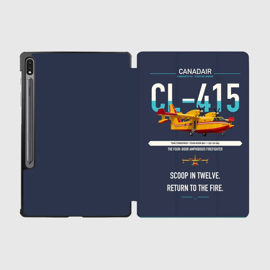 Canadair CL-415 design on navy blue samsung tablet tablet case