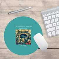 Thumbnail for VINTAGE G4505 - The Sandbag Hangar - Designed Mouse Pads design on turquoise round