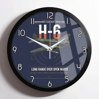 Thumbnail for Heinkel He 111H-6 design on navy blue framed wall clock
