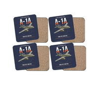 Thumbnail for Messerschmitt Me 262A-1a design on navy blue 4 pieces set coaster