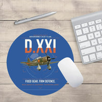 Thumbnail for Fokker D.XXI — Dutch LVA aircraft 221 design on blue round mouse pad