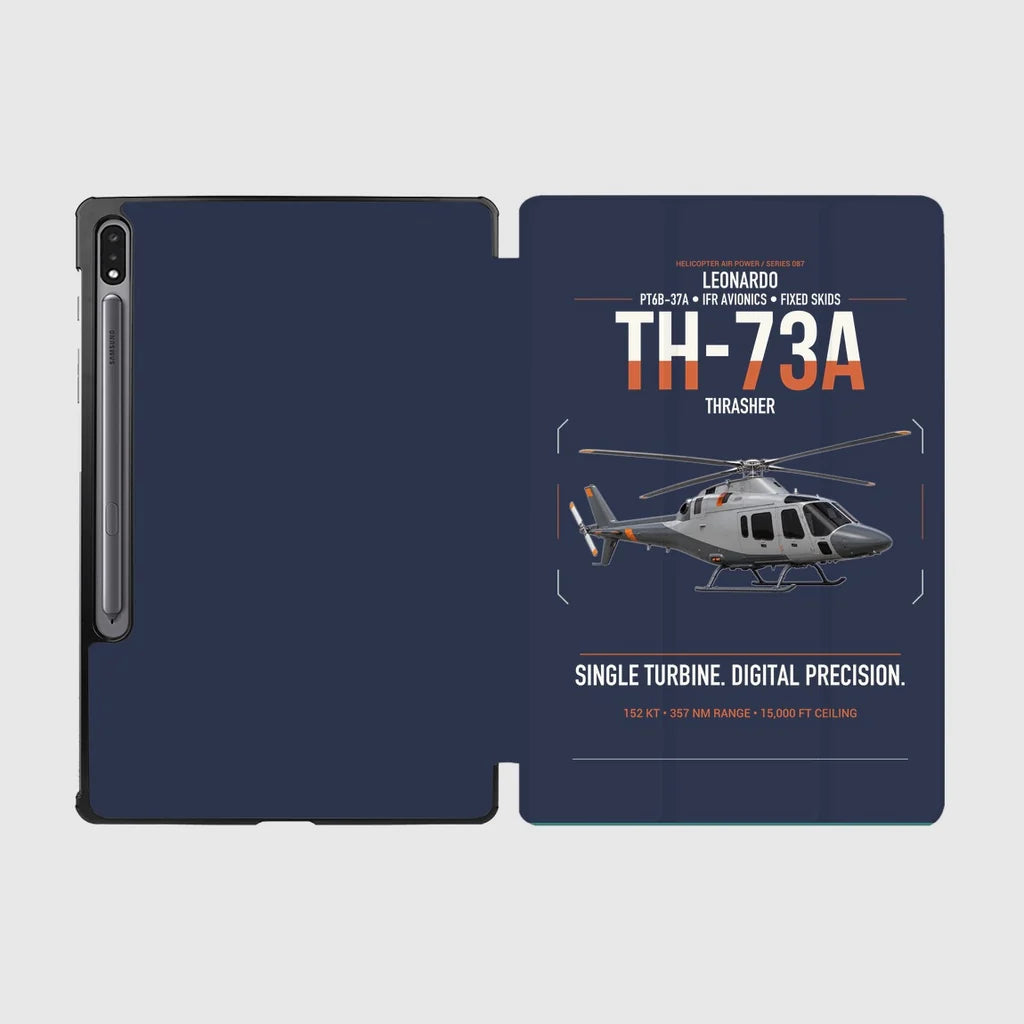 Leonardo TH-73A Thrasher design on navy blue samsung tablet tablet case
