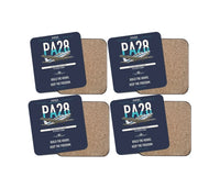 Thumbnail for Piper PA-28 Cherokee design on navy blue 4 pieces set coaster