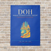 Thumbnail for Hamad International Airport Doha DOH - Canvas Framed - Blue