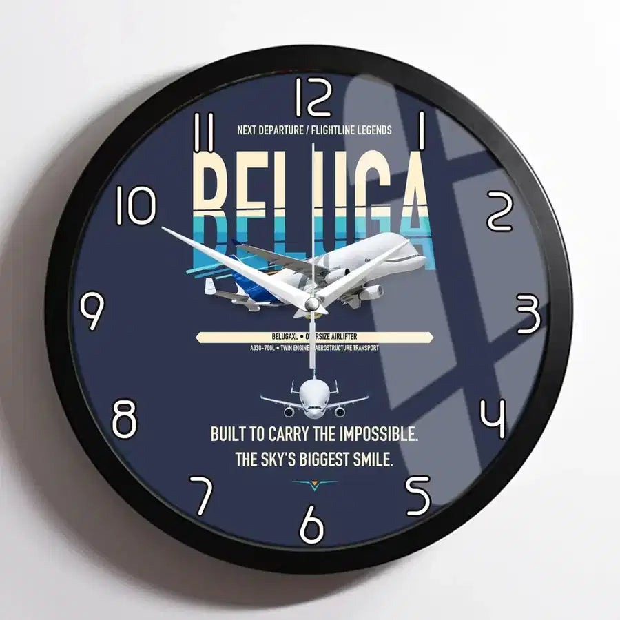 Airbus BelugaXL / A330-743L design on navy blue framed wall clock