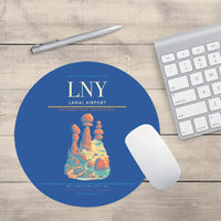 Thumbnail for Lanai Airport (LNY) design on blue round mouse pad