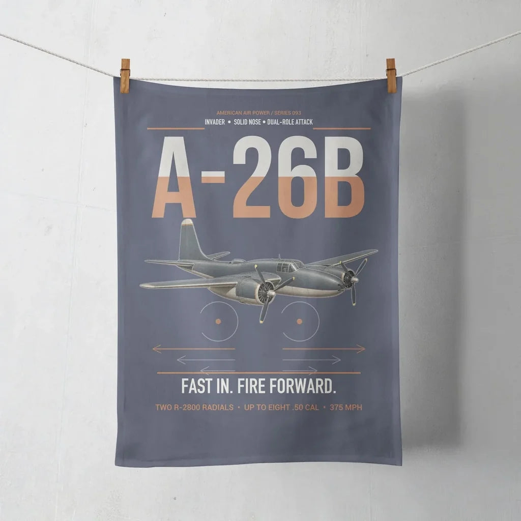 A-26B Invader design on navy blue towel