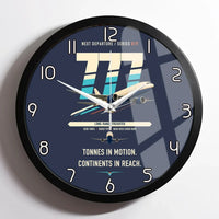 Thumbnail for Boeing 777F design on navy blue framed wall clock