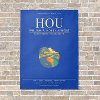 Thumbnail for William P. Hobby Airport HOU - Canvas Framed - Blue