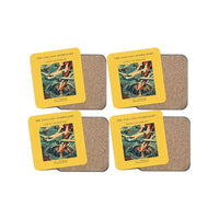 Thumbnail for The Volcano Overflight - Designed Coasters design on yellow 4-pieces-set