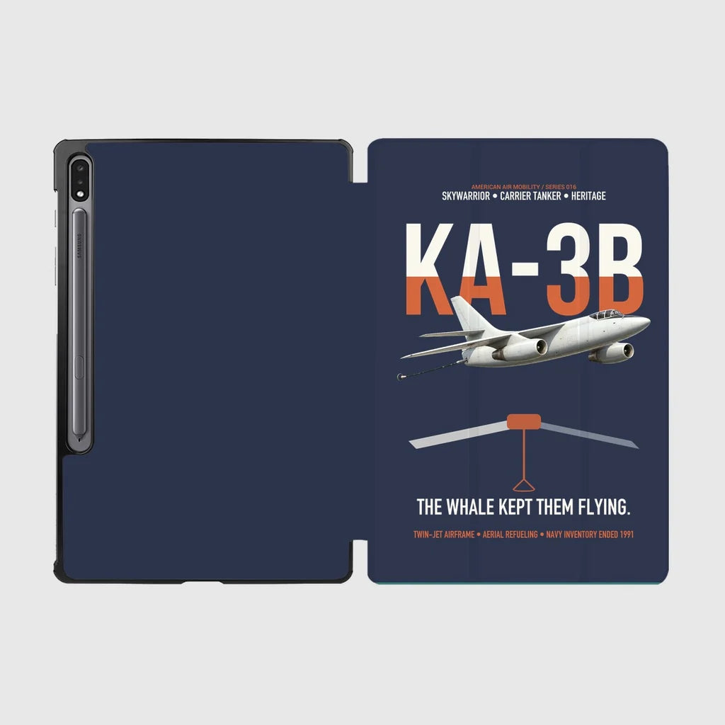 KA-3B Skywarrior design on navy blue samsung tablet tablet case