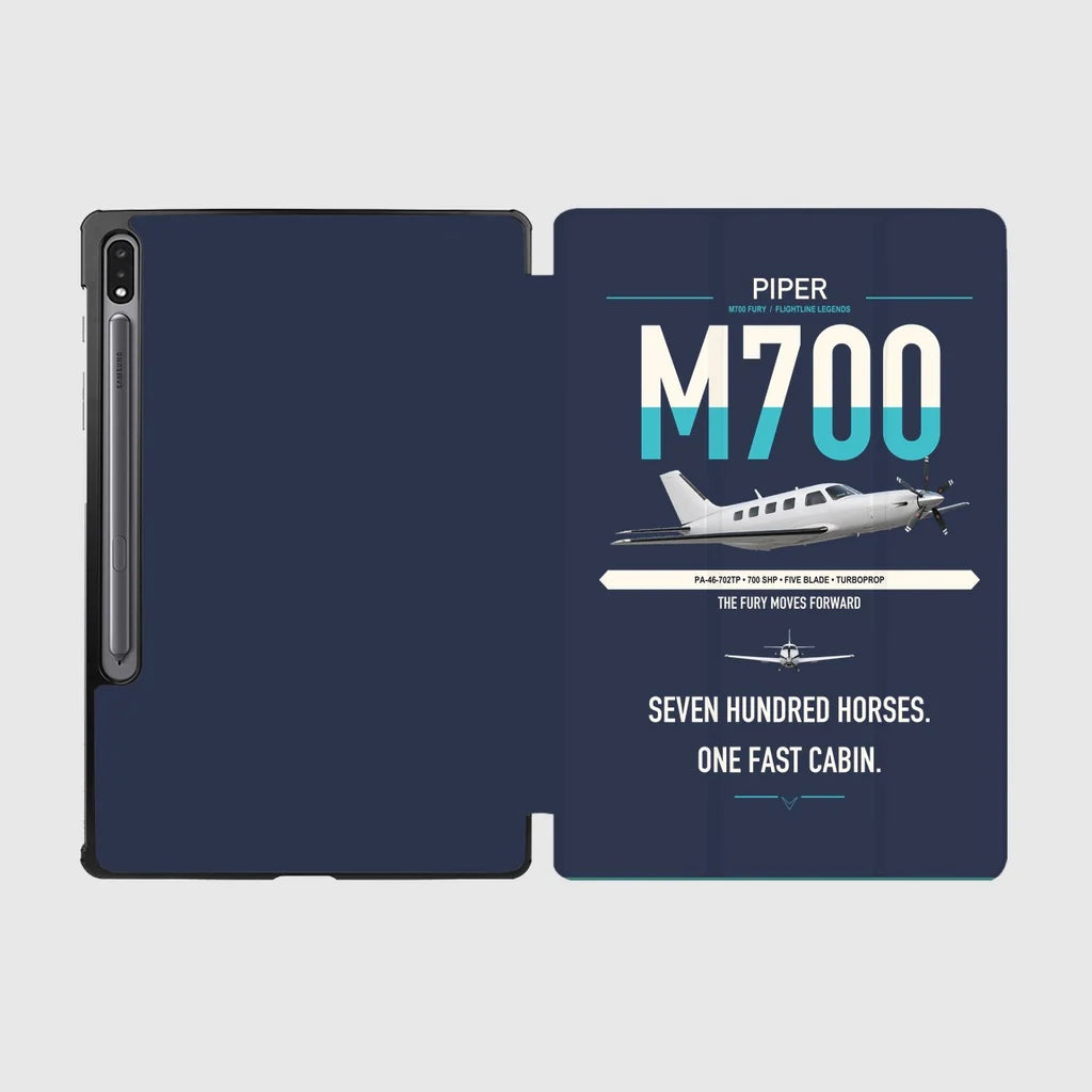 Piper M700 Fury design on navy blue samsung tablet tablet case