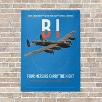 Thumbnail for Avro Lancaster B I vertical canvas print - no frame - turquoise background