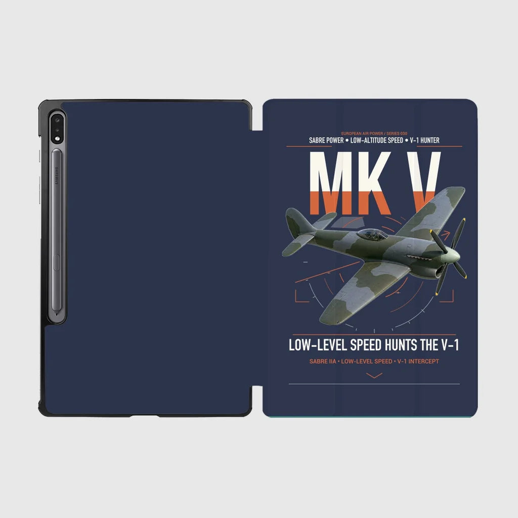 Hawker Tempest Mk V design on navy blue samsung tablet tablet case
