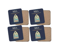 Thumbnail for Moi International Airport (MBA) design on navy blue 4 pieces set coaster