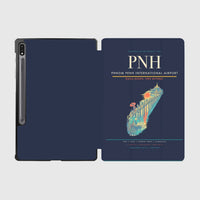 Thumbnail for Phnom Penh International Airport (PNH) design on navy blue samsung tablet tablet case