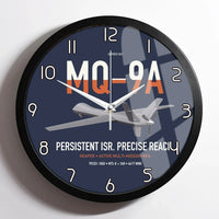 Thumbnail for MQ-9A Reaper design on navy blue framed wall clock
