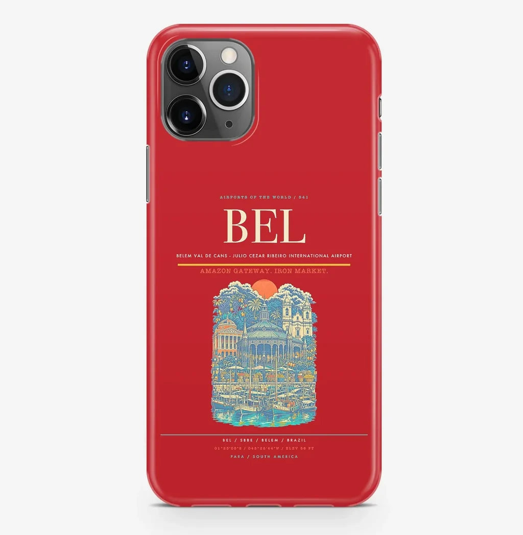 Belem Airport (BEL) design on red iPhone 16 Pro MagSafe case
