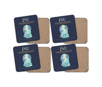 Thumbnail for Juneau International Airport (JNU) design on navy blue 4 pieces set coaster