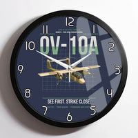Thumbnail for OV-10A Bronco design on navy blue framed wall clock