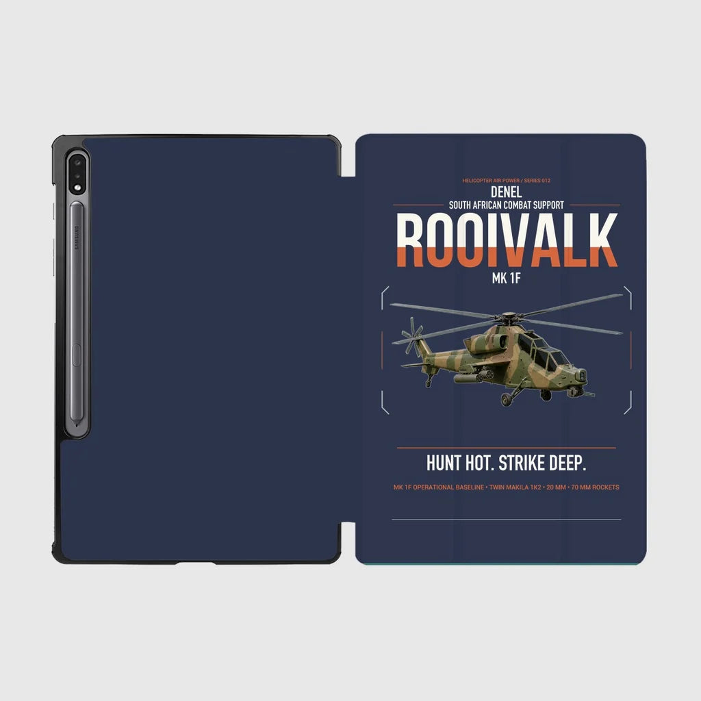 Denel Rooivalk Mk 1F design on navy blue samsung tablet tablet case