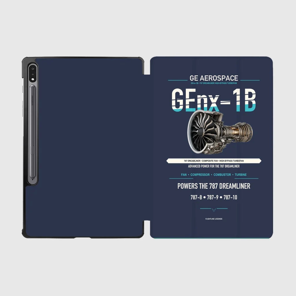 GEnx-1B design on navy blue samsung tablet tablet case