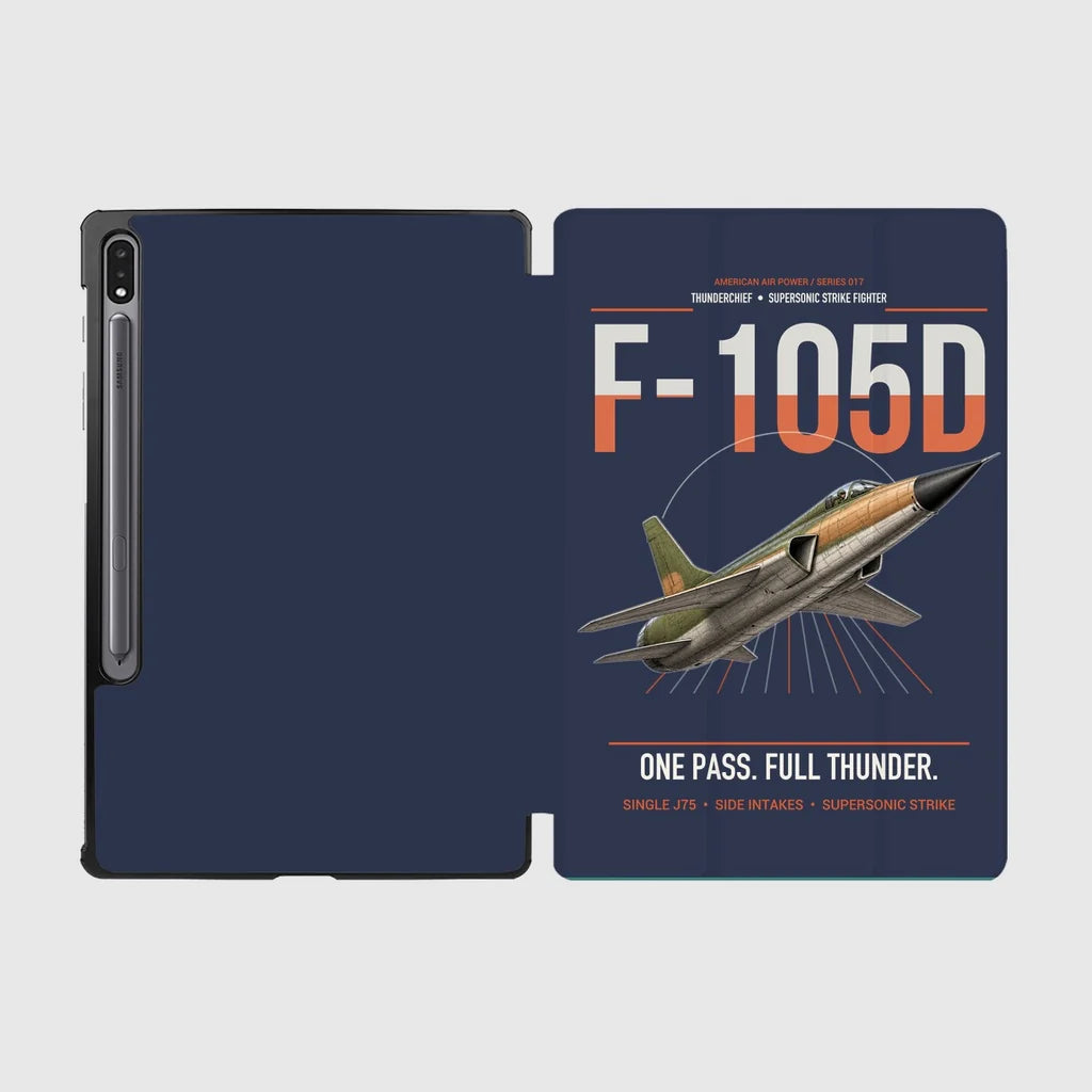 F-105D Thunderchief design on navy blue samsung tablet tablet case