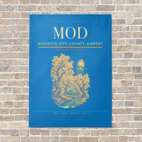 Thumbnail for Modesto City-County Airport MOD vertical canvas print - no frame - turquoise background