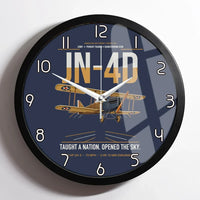 Thumbnail for Curtiss JN-4D Jenny design on navy blue framed wall clock