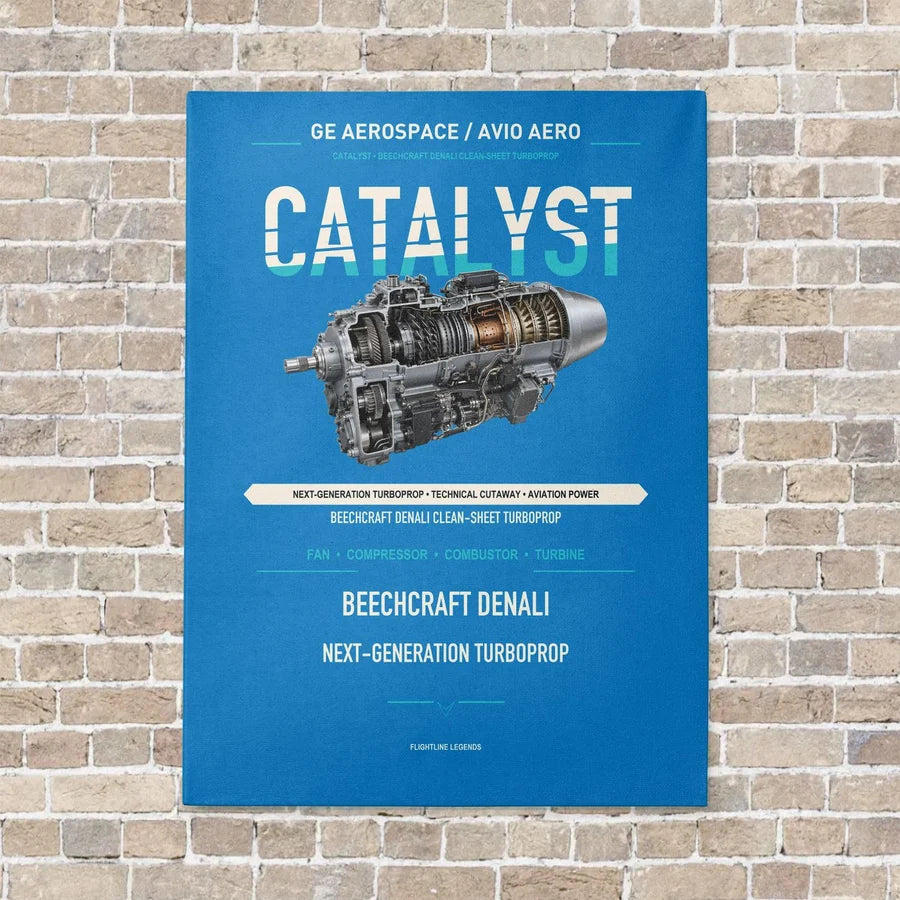CATALYST vertical canvas print - no frame - turquoise background