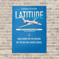 Thumbnail for Cessna Citation Latitude vertical canvas print - no frame - turquoise background