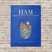 Thumbnail for Hamburg Airport Helmut Schmidt HAM - Canvas Framed - Blue